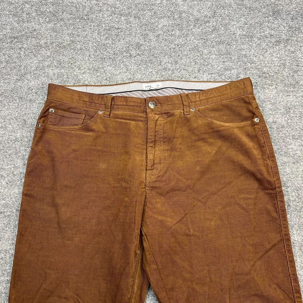 Peter Millar Pants Mens 38 Brown Corduroy Stretch Chino 5 Pocket Casual